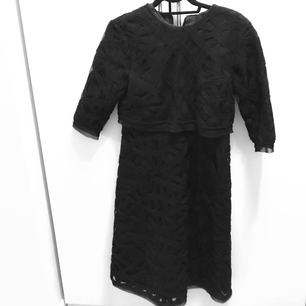 Black crop top midi dress